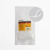 Хомут нейлоновый STEKKER NYCT25100 25x100 мм d пучка max 22 мм нагрузка 8 кг белый упаковка 100 шт 32771
