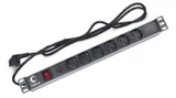 Блок на 6 розеток EU горизонтальный для 19' шкафов Cabeus PDU-6P-F-2EU