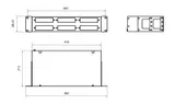 Бокс оптический универсальный 19" Hyperline FO-19R-2U-6xSLT-W140H42-48UN-BK