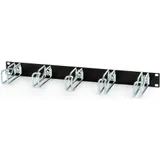Организатор кабельный с металлическими кольцами 19", 1U Hyperline CMW-1U-02-BK (Черный)