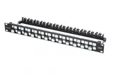 Коммутационная панель 19” наборная, UTP 6A, 1U, 24 порта, черный Eurolan (27B-00-24BL-UA)