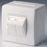 Коробка в сборе с 2 розетками RJ45, кат.5е (телефон / компьютер), белая DKC 10656 (14 шт/уп)