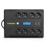 Источник бесперебойного питания (ИБП) Neo Smart LHB-600.LCD.AVR.8SH.CH.USB Exegate