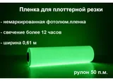 Фотолюминесцентная пленка для плоттерной резки в рулоне, послесвечением более 12 ч., 0.61x50 м матовая ФЭС 24