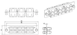 Панель для FO-19BX с 6 SC (duplex) адаптерами Hyperline FO-FPM-W120H32-6DSC-BG